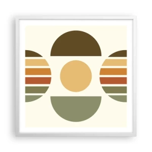 Poster in einem weißen Rahmen - In Erdtönen - 60x60 cm