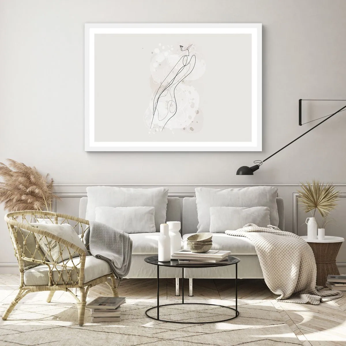 Poster in einem weißen Rahmen - Der Blick schweift - 40x30 cm