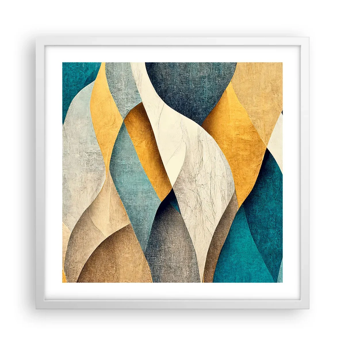 Poster in einem weißen Rahmen - Rhythmus und Welle - 50x50 cm