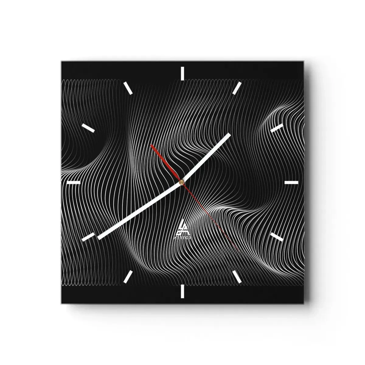 Wanduhr - Glasuhr - Lichttanz im Raum - 40x40 cm