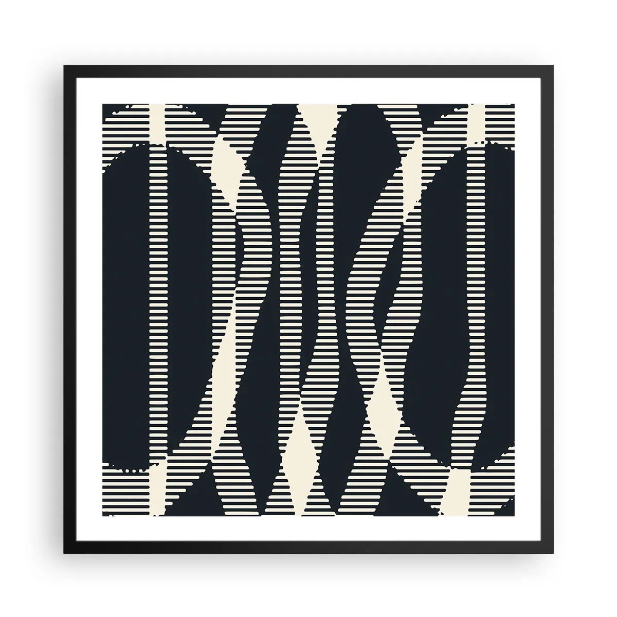 Poster in einem schwarzem Rahmen - Ein Versuch, die Dunkelheit zu durchbrechen - 60x60 cm