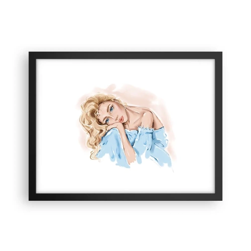 Poster in einem schwarzem Rahmen - Verträumt im Blau - 40x30 cm