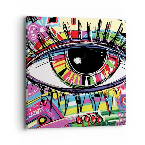 Bild auf Leinwand - Leinwandbild - Buntes Auge - bunte Seele - 40x40 cm