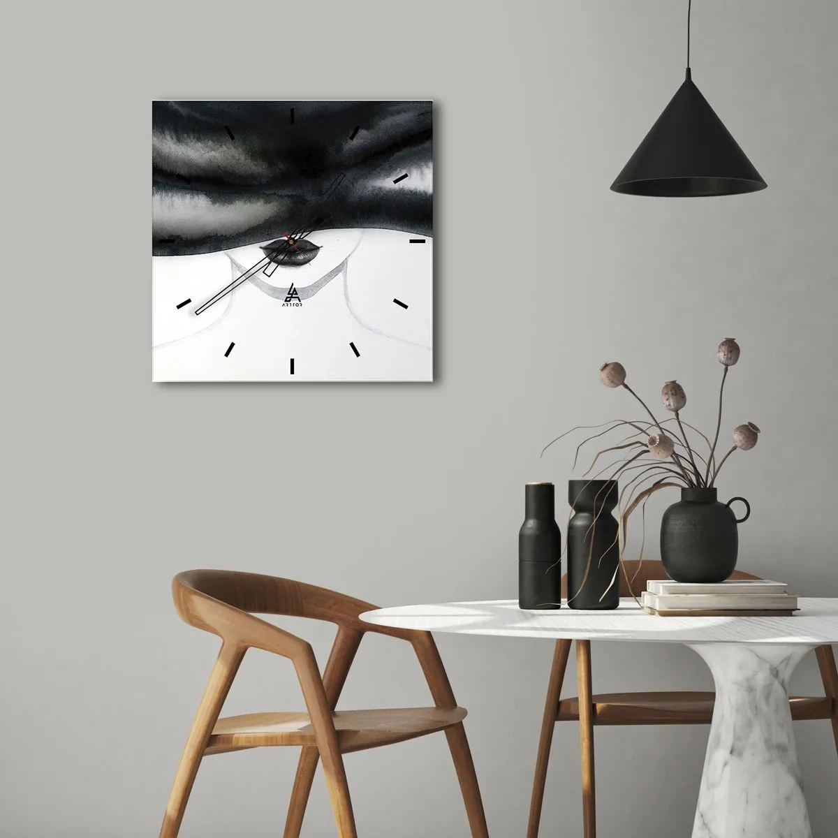 Wanduhr - Glasuhr - Ein sinnliches Geheimnis - 40x40 cm