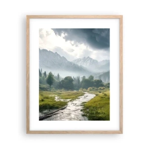 Poster in einem Rahmen aus heller Eiche - Hin und zurück - 40x50 cm