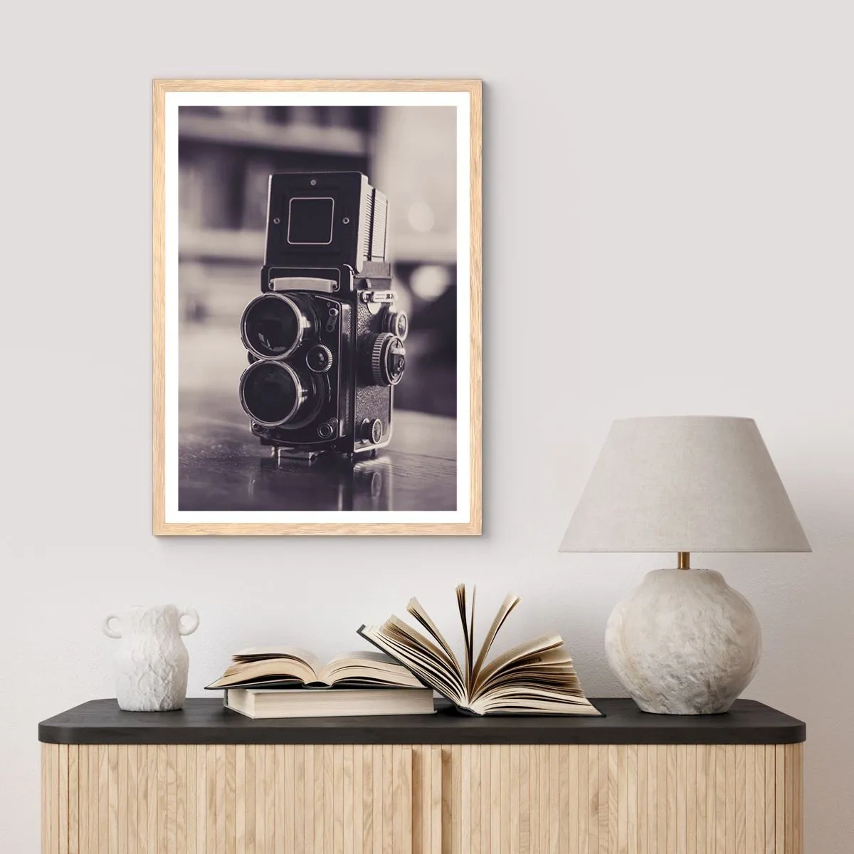 Poster in einem Rahmen aus heller Eiche - Zauber alter Fotografie - 61x91 cm