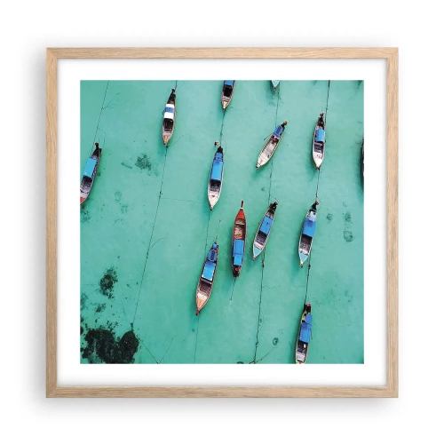 Poster in einem Rahmen aus heller Eiche - In freudiger Erwartung - 50x50 cm