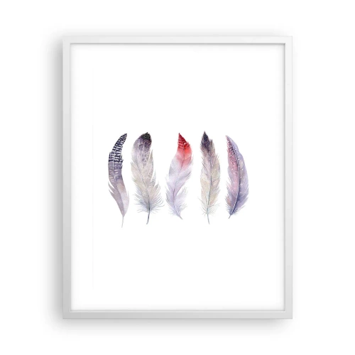 Poster in einem weißen Rahmen - Zart wie mehrfarbiger Nebel - 40x50 cm