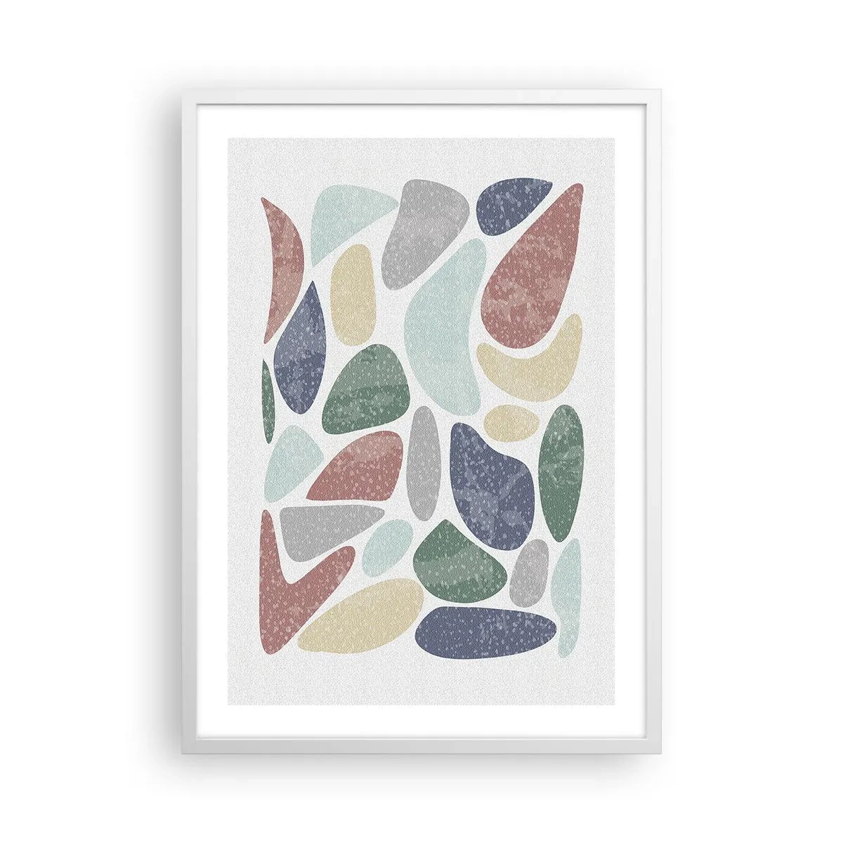 Poster in einem weißen Rahmen - Mosaik aus pulverförmigen Farben - 50x70 cm