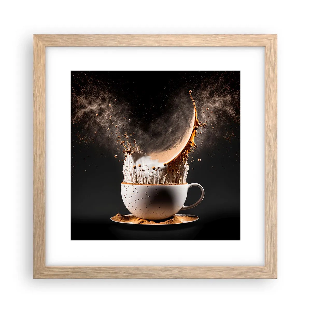 Poster in einem Rahmen aus heller Eiche - Geschmacksexplosion - 30x30 cm