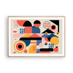 Poster in einem Rahmen aus heller Eiche - Komposition: Na, los, spiel! - 100x70 cm