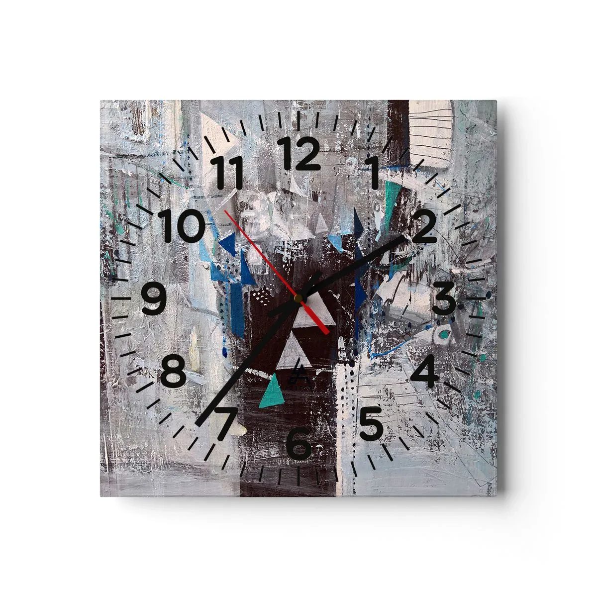 Wanduhr - Glasuhr - Überschreibende Reihenfolge der Dreiecke - 40x40 cm