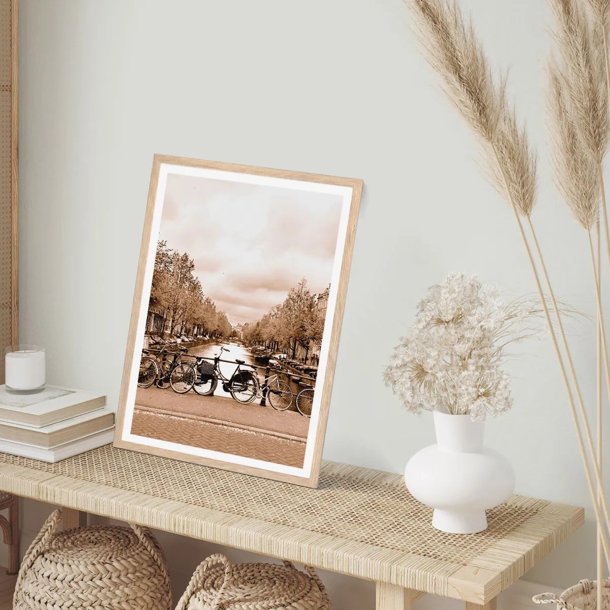 Poster in einem Rahmen aus heller Eiche - Niederländische Atmosphäre - 70x100 cm