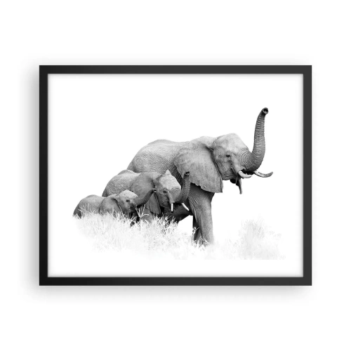 Poster in einem schwarzem Rahmen - Eins zwei drei - 50x40 cm