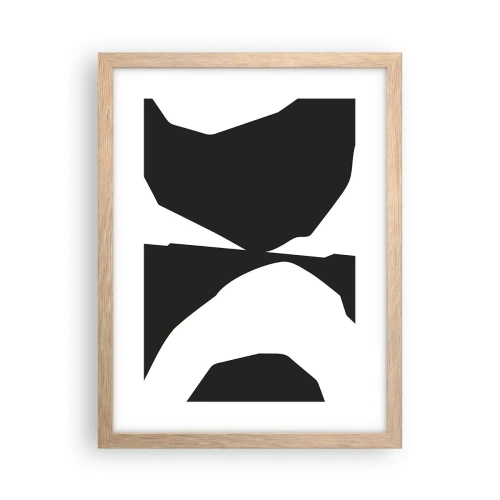 Poster in einem Rahmen aus heller Eiche - Positiv negativ - 30x40 cm