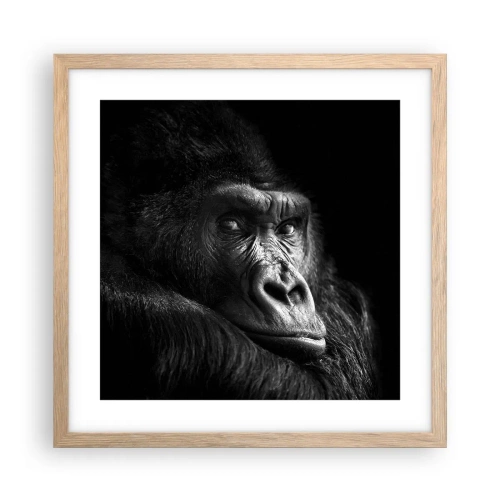 Poster in einem Rahmen aus heller Eiche - Und was guckst du so? - 40x40 cm