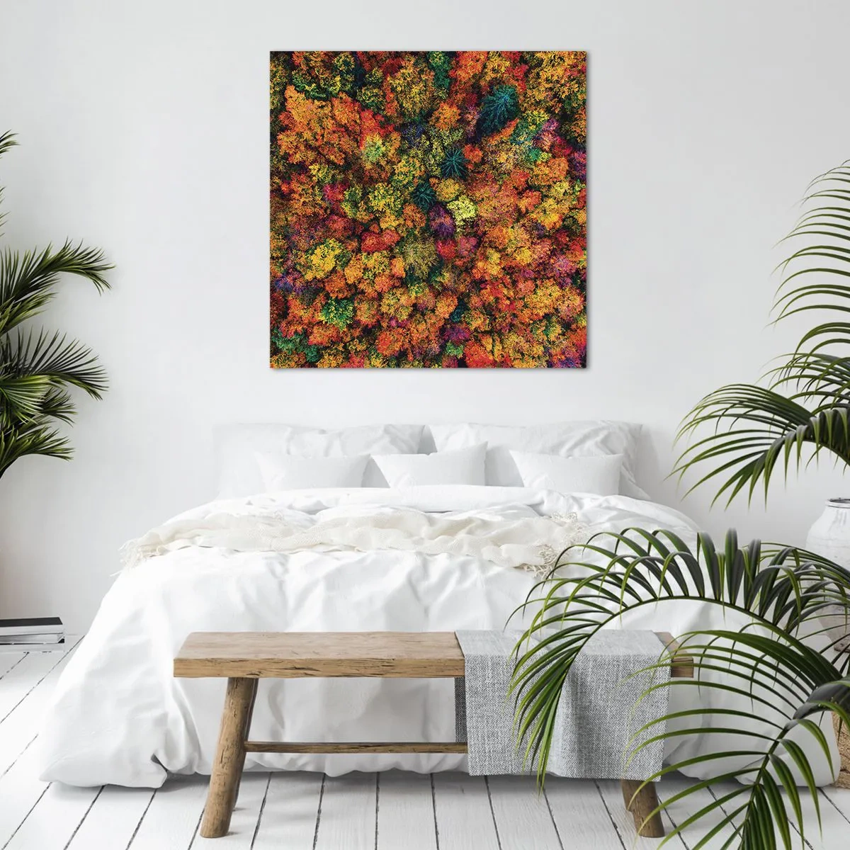 Bild auf Leinwand - Leinwandbild - Blumenstrauß aus Herbstbäumen - 70x70 cm
