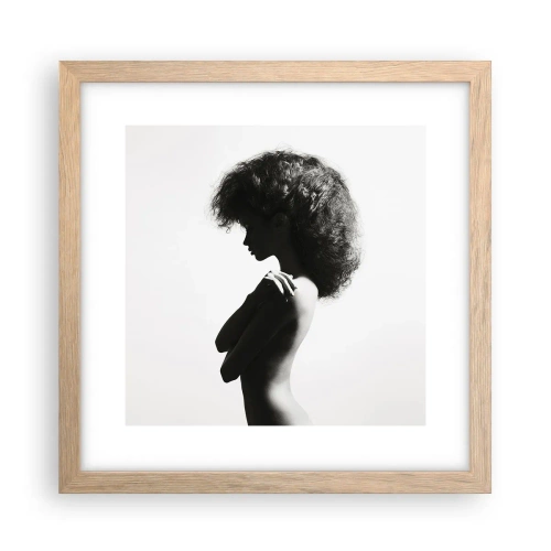 Poster in einem Rahmen aus heller Eiche - Wie eine Blume auf einem schlanken Stiel - 30x30 cm
