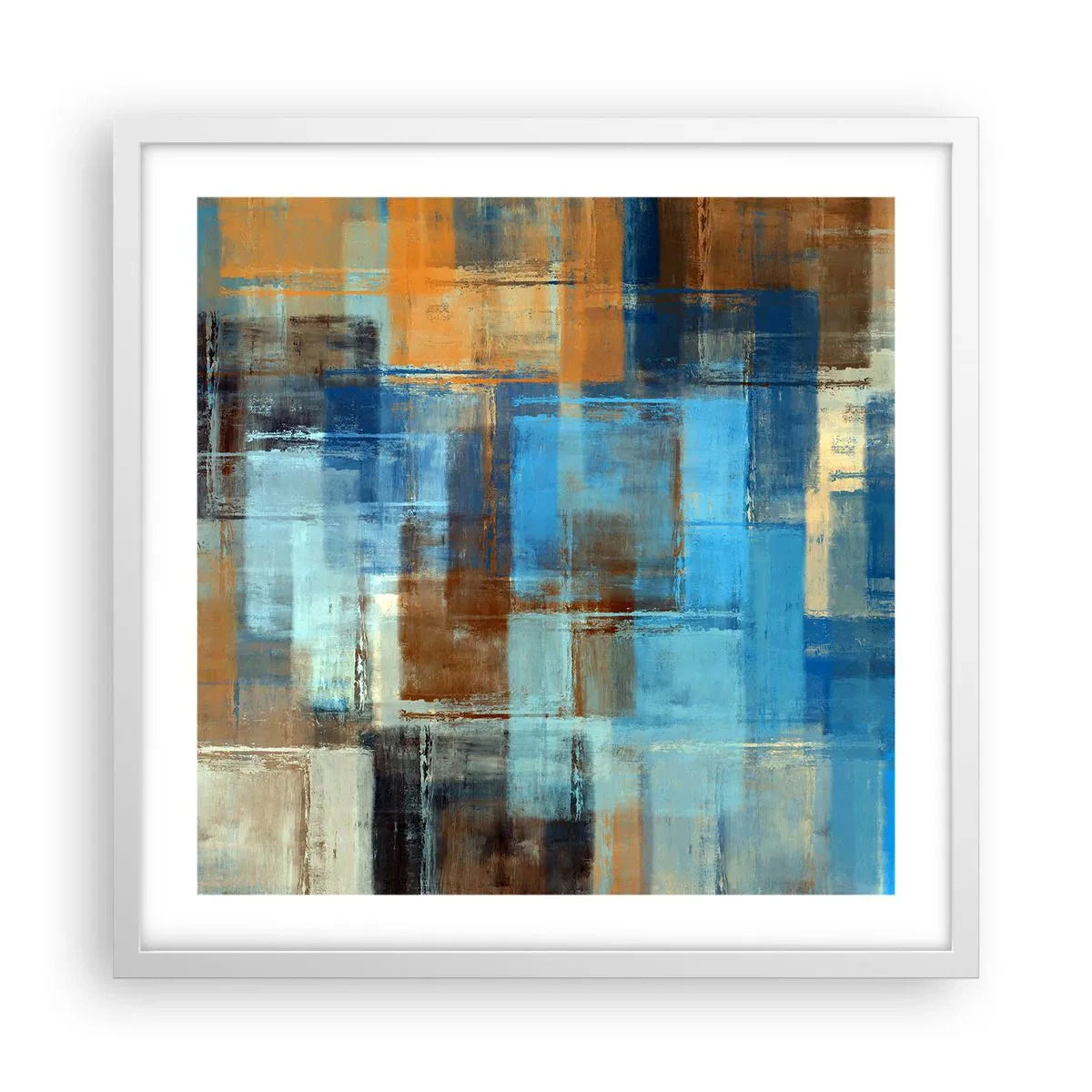 Poster in einem weißen Rahmen - Durch den blauen Schleier - 50x50 cm