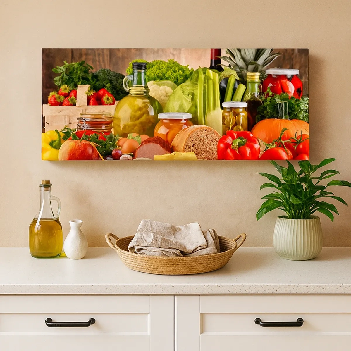 Bild auf Leinwand - Leinwandbild - Geräuchert, gebacken und eingelegt - 30x30 cm