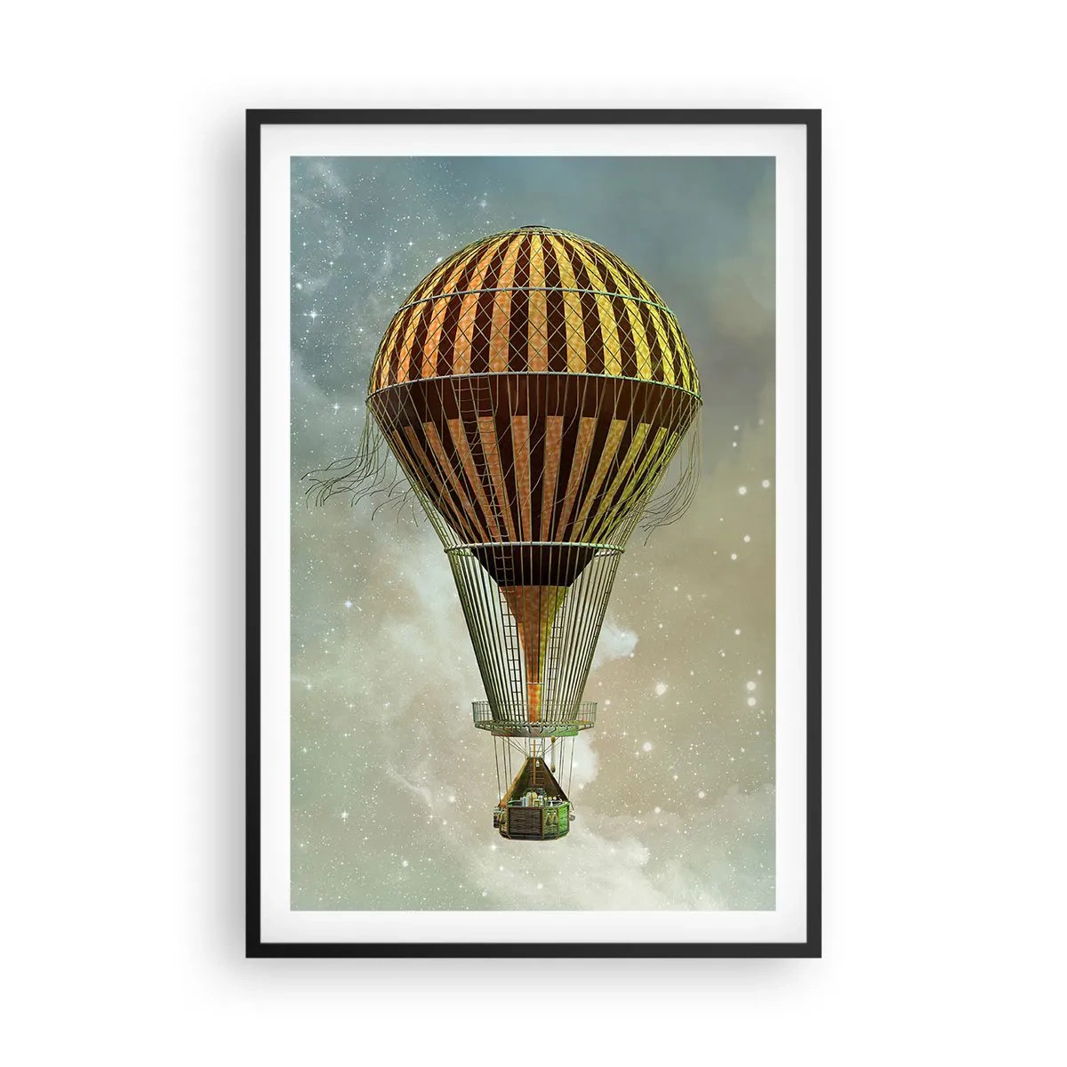 Poster in einem schwarzem Rahmen - Pionierflüge - 61x91 cm