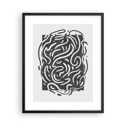 Poster in einem schwarzem Rahmen - Abstraktion: Freudentanz - 40x50 cm