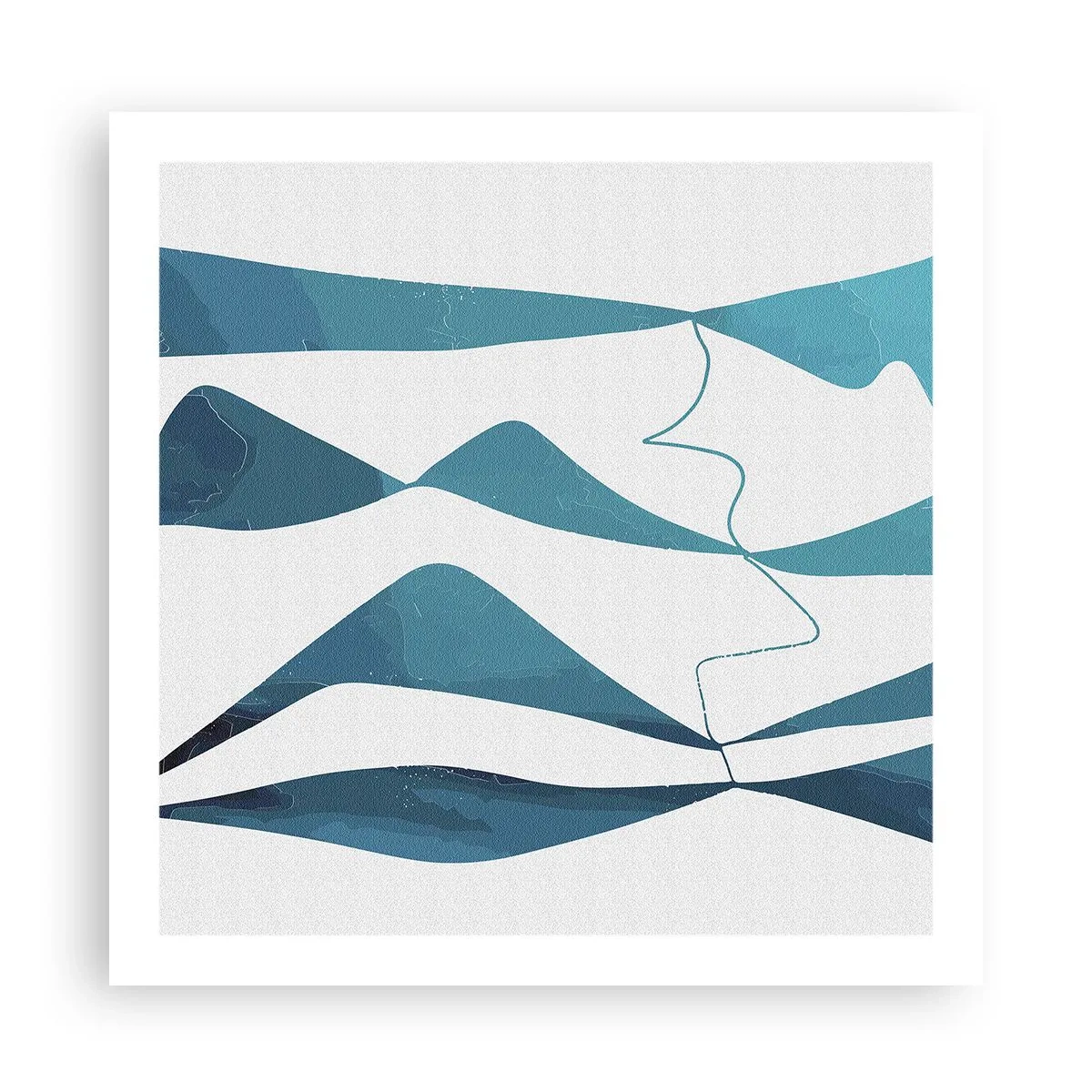 Poster - Abstraktion: türkisfarbene Verbindung - 60x60 cm