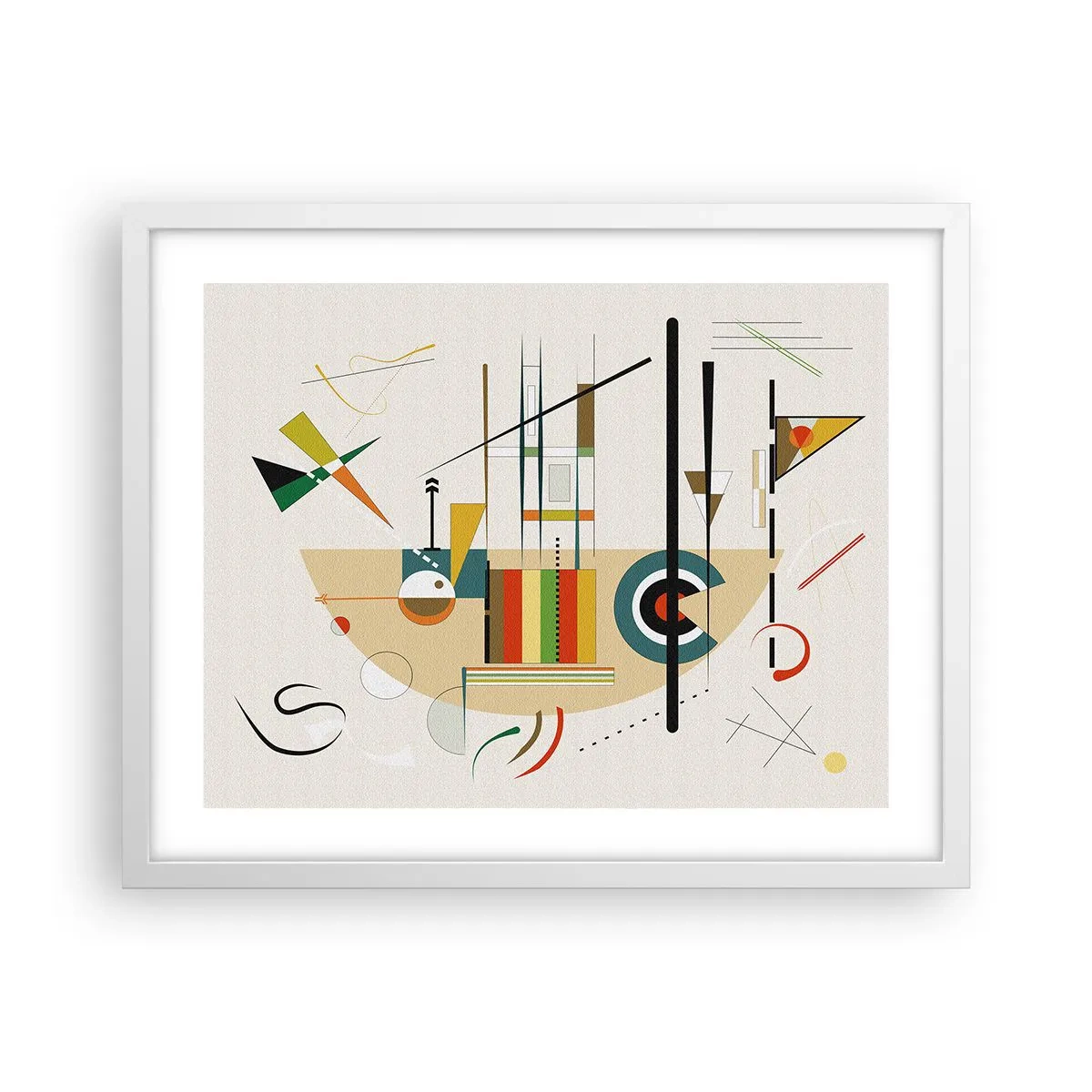 Poster in einem weißen Rahmen - Und die Welt lacht - 50x40 cm