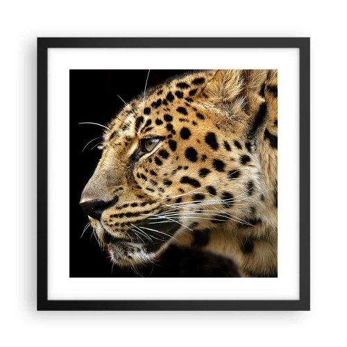 Poster in einem schwarzem Rahmen - Ruhig, fokussiert, bereit - 40x40 cm