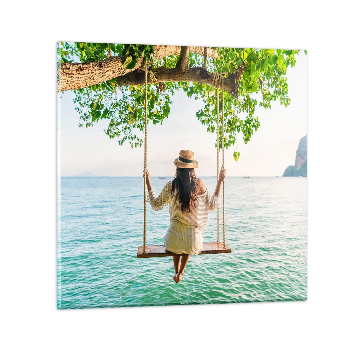 Glasbild - Bild auf glas - Das Leben ist wunderschön - 70x70 cm