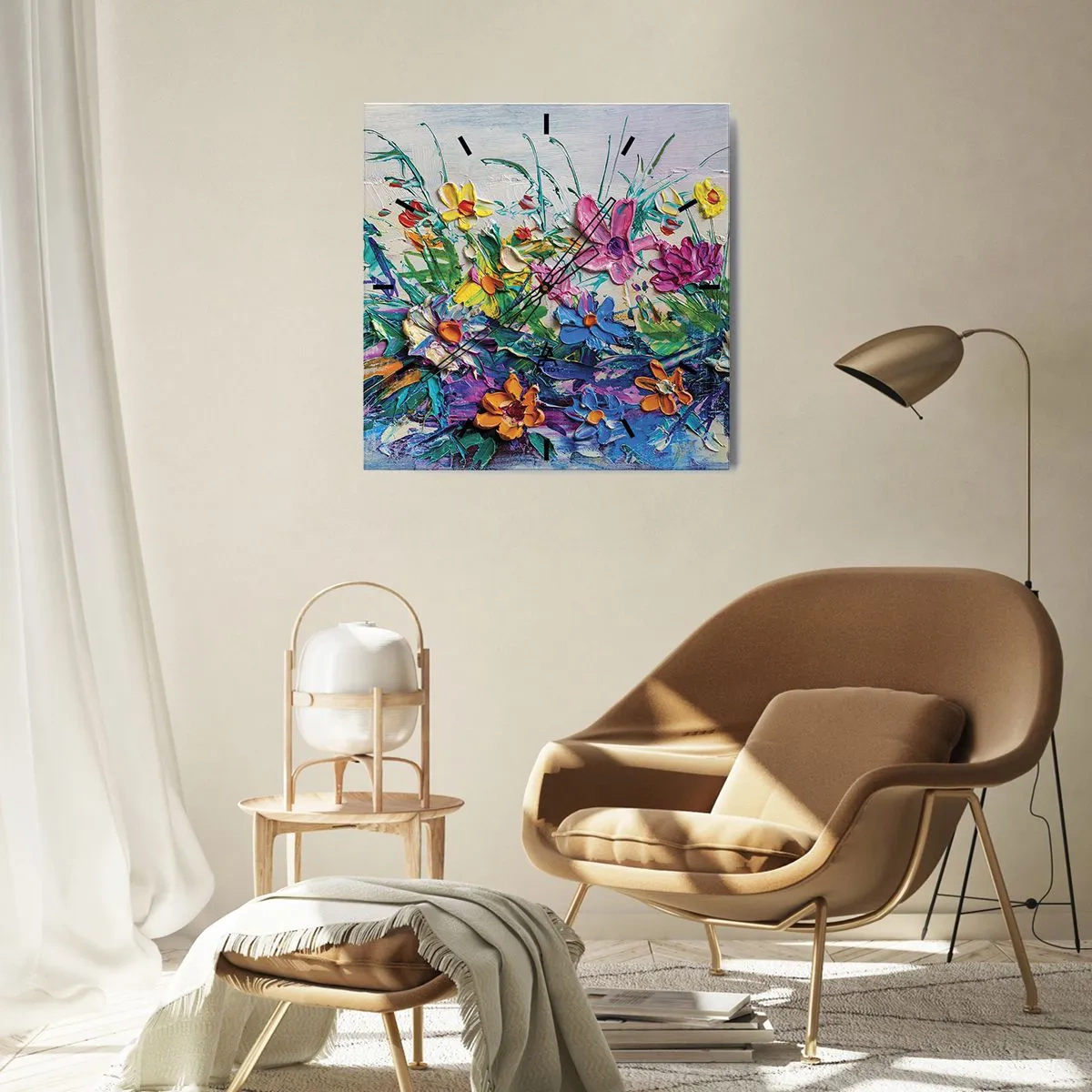 Wanduhr - Glasuhr - Überhaupt kein Stillleben - 40x40 cm