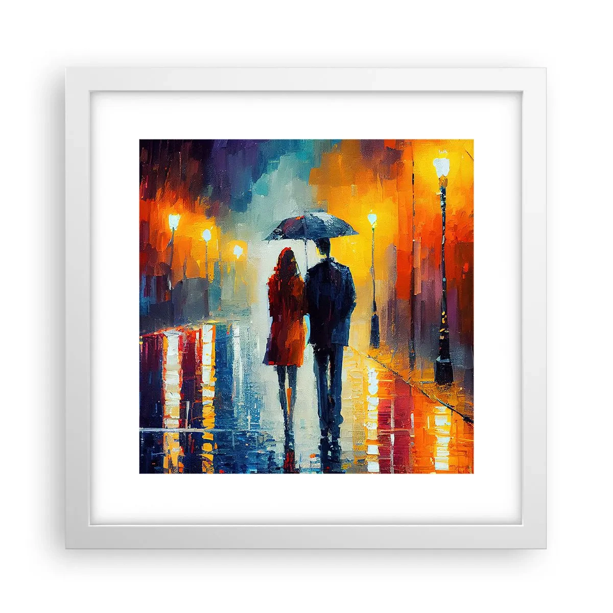 Poster in einem weißen Rahmen - Gemeinsam – eine bunte Nacht - 30x30 cm
