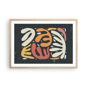 Poster in einem Rahmen aus heller Eiche - Komposition – Ich erwische dich gleich - 70x50 cm