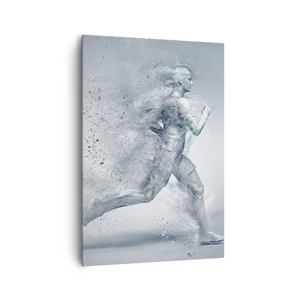 Bild auf Leinwand - Leinwandbild - Eine dynamische Figur, die in einem abstrakten Stil läuft - 70x100cm - Kristallklare Energie - Moderne Wanddekoration für Wohnzimmer und Schlafzimmer ARTTOR