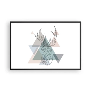 Poster in einem schwarzem Rahmen - In einem geometrischen Wald - 91x61 cm
