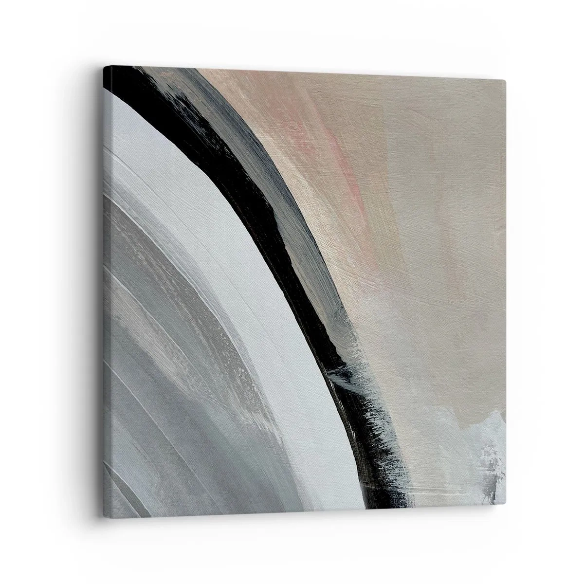 Bild auf Leinwand - Leinwandbild - Komposition: Bogen aus Schwarz und Grau - 30x30 cm