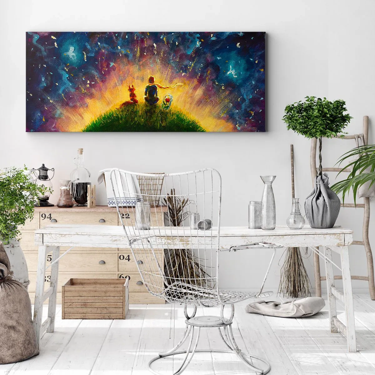 Bild auf Leinwand - Leinwandbild - Liebe und Freundschaft - die ganze Welt - 100x40 cm