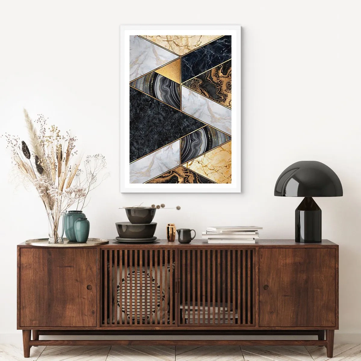 Poster in einem weißen Rahmen - Stein um Stein - 50x70 cm