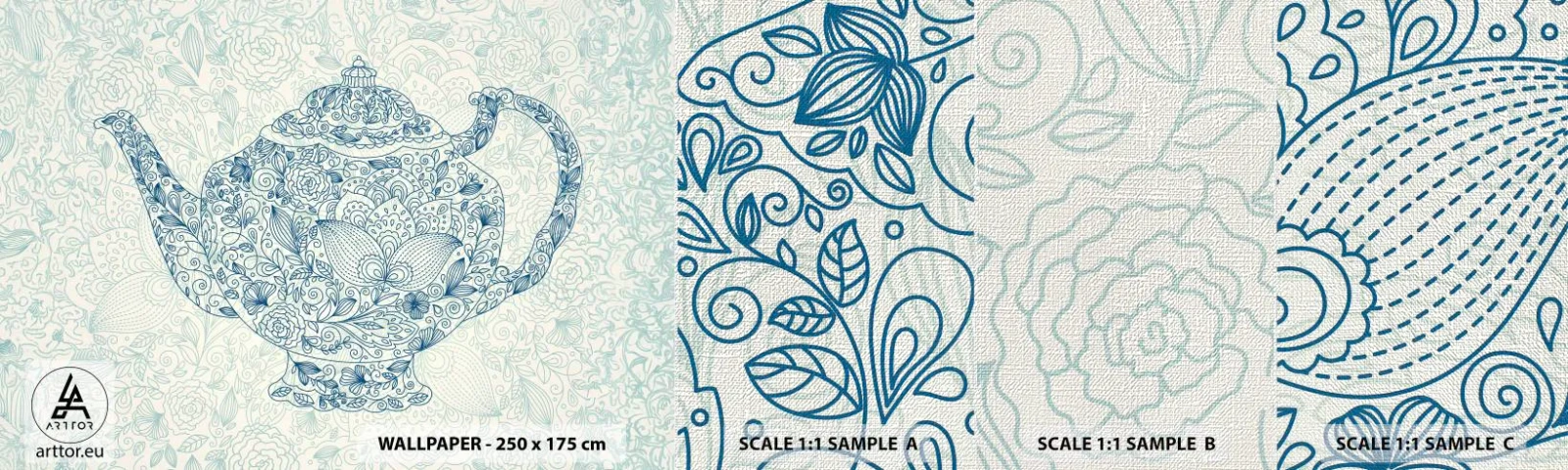 Fototapeten Muster Premium Canvas - Tee-Charm - Krug, Tee, Küche - 100x30 cm