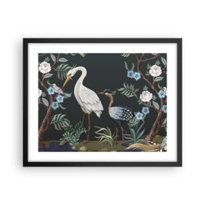 Poster in einem schwarzem Rahmen - Vogelparade - 50x40 cm