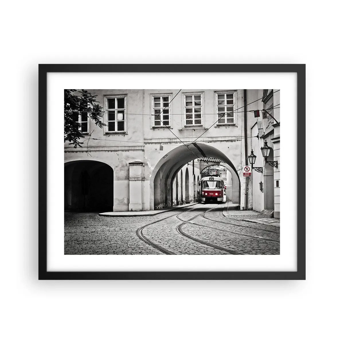 Poster in einem schwarzem Rahmen - Durch das Stadtlabyrinth - 50x40 cm