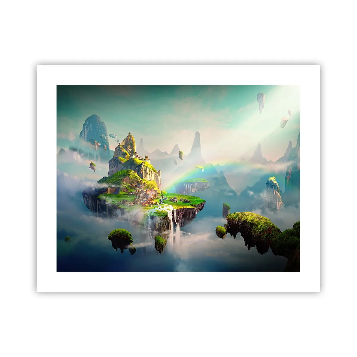 Poster - Mitten am Himmel - glückliche Inseln - 50x40 cm