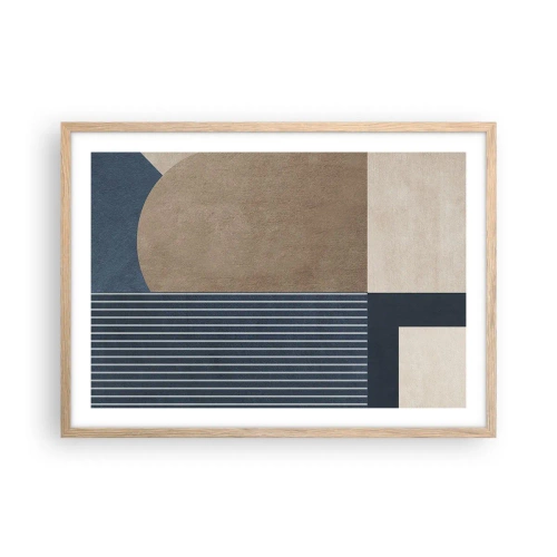 Poster in einem Rahmen aus heller Eiche - Komposition aus Einfachheit und Rundheit - 70x50 cm