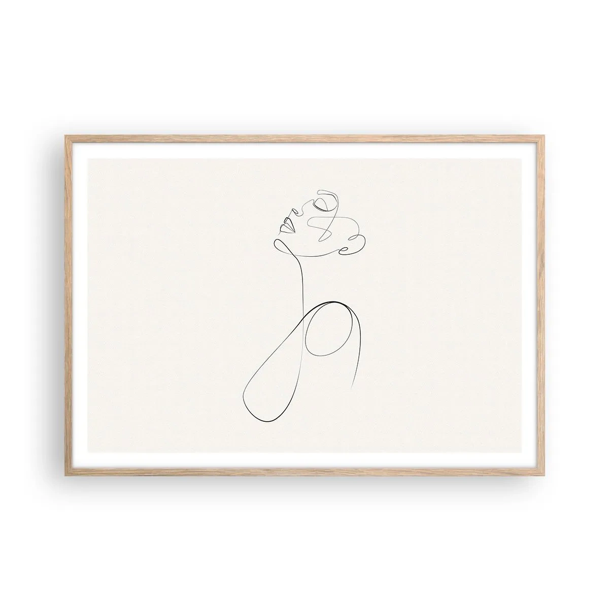 Poster in einem Rahmen aus heller Eiche - Versunken in Träumen - 100x70 cm