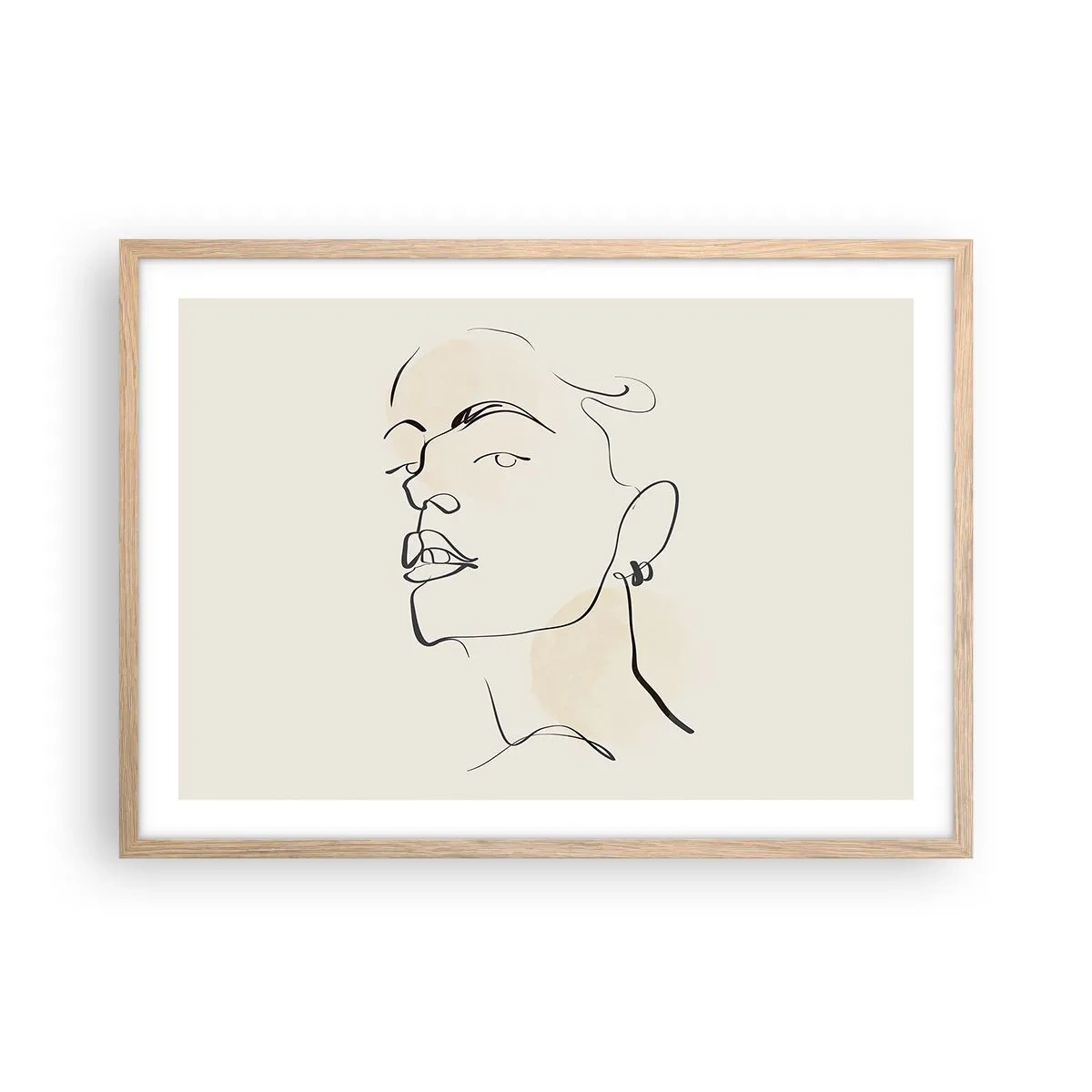 Poster in einem Rahmen aus heller Eiche - Ein stolzer Blick - 70x50 cm