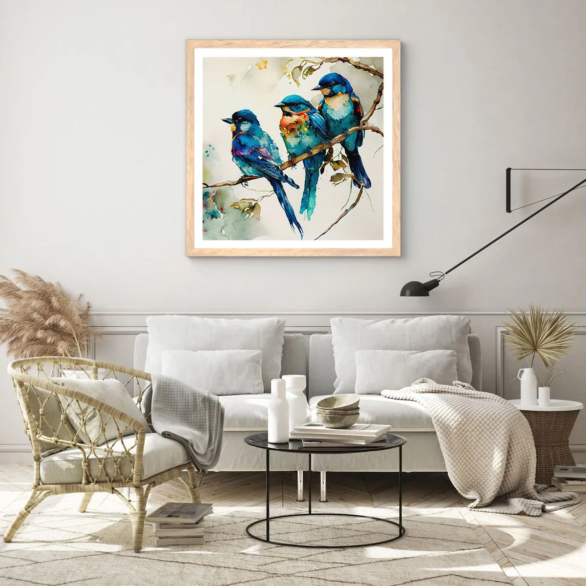 Poster in einem Rahmen aus heller Eiche - War er beleidigt? - 40x40 cm