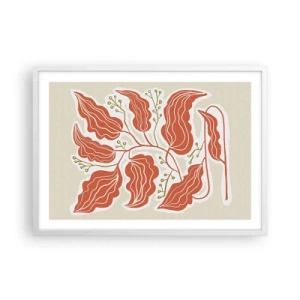 Poster in einem weißen Rahmen - Im Folkstil und korallenartig - 70x50 cm