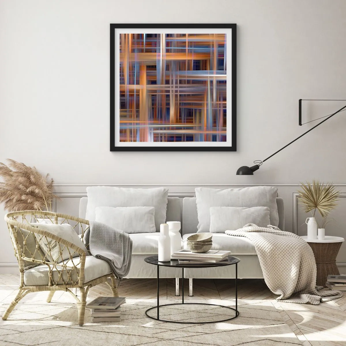 Poster in einem schwarzem Rahmen - Aus Licht gewebt - 30x30 cm