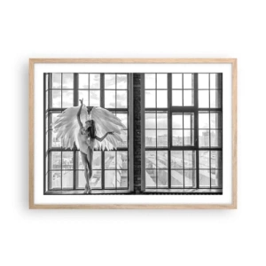 Poster in einem Rahmen aus heller Eiche - Stadt der Engel? - 70x50 cm