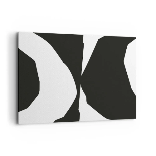 Bild auf Leinwand - Leinwandbild - Abstraktes Kontrastmuster in Schwarz und Weiß - 120x80cm - Positiv negativ - Moderne Wanddekoration für Wohnzimmer und Schlafzimmer ARTTOR